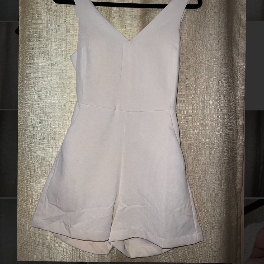 Off-White Cream Romper, Bow Tie Back